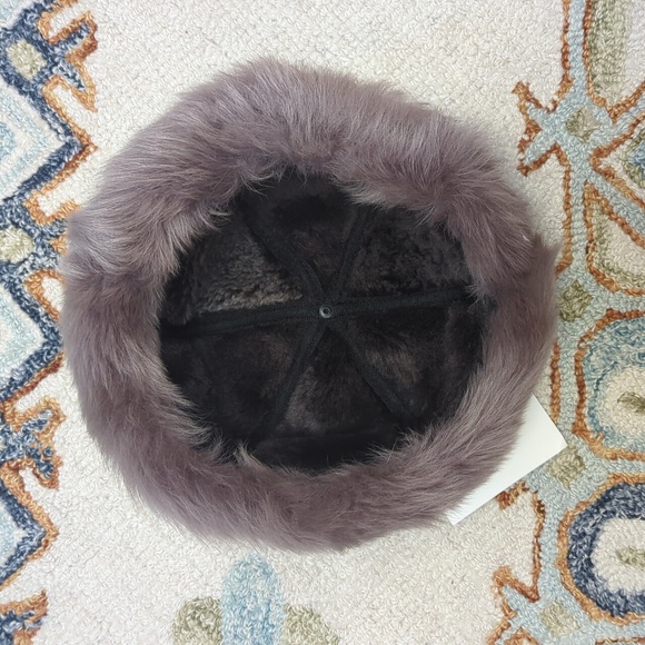Brown Sheepskin Shearling Fur Winter Hat Leather - Picture 6 of 7